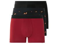 LIVERGY 3 heren boxers (L, Croissant/zwart/rood)