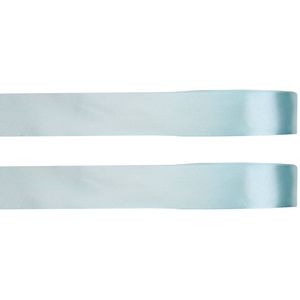 2x Lichtblauwe satijnlint rollen 1 cm x 25 meter cadeaulint verpakkingsmateriaal - Cadeaulinten