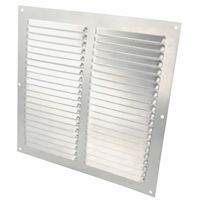 AMIG Ventilatierooster/muurrooster - 250 x 250mm - aluminium - zilver - schoepenrooster