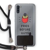 Fries before guys: Samsung Galaxy A11 Transparant Hoesje met koord