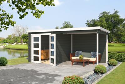 Outdoor Life Helena Blokhut 492,2 x 254 cm 28 mm vuren Green Grey-Wit gecoat- Plat dak- Geïmpregneerd vurenhout- Outdoor Life Outdoor Life Helena Blokhut 492,2 x 254 cm 28 mm vuren Green Grey-Wit gecoat- Plat dak- Geïmpregneerd vurenhout- Outdoor Life