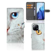 Xiaomi Mi 11 | Telefoonhoesje | Met pasjeshouder | Witte Kat