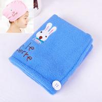3 PC'S cute cartoon konijn dik microfiber absorberend droog haar GLB (blauw)