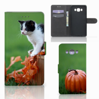 Samsung Galaxy J7 2016 | Telefoonhoesje | Met pasjeshouder | Kitten