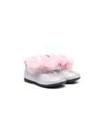 Monnalisa ballerines en cuir à détail de nœud - Argent