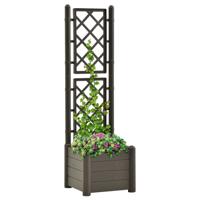 VidaXL Plantenbak met latwerk 43x43x142 cm pp antracietkleurig