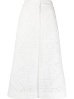 MSGM jupe-culotte en coton mélangé à broderies - Blanc