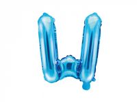 Folieballon Licht Blauw Letter 'W' - 35cm