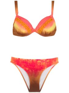 Amir Slama bikini tie-dye à broderies - Multicolore