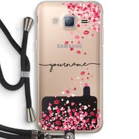 Hartjes en kusjes: Samsung Galaxy J3 (2016) Transparant Hoesje met koord