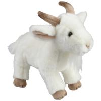 Pluche knuffel dier Geit - 28 cm - wit - Speelgoed geiten knuffels - Leuk als cadeau