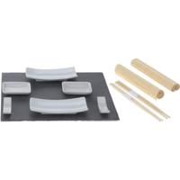 Sushi diner set - 11-delig - leisteen - porselein - complete set voor 2 personen