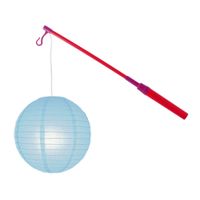 Lampionstokje 40 cm - met lampion - licht blauw - D25 cm