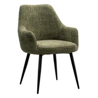 Leen Bakker - Eetkamerstoel Noah - Polyester - Groen - 66.5x61x83.5 Cm