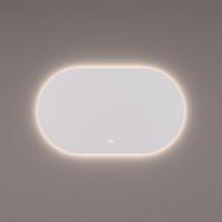 HIPP Design spiegel Ovaal-Recht - met Indirecte LED Verlichting - 45 x 90 x 3 cm - Spiegelverwarming - Kleurenwissel - Touch Dimmer