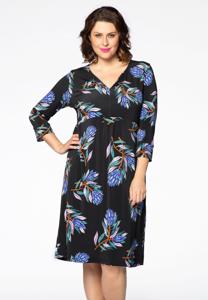 Yoek Jurk met v-hals VERA | Zwart | Maat 54/56