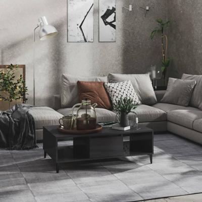 Salontafel 103,5x60x35 cm spaanplaat hoogglans grijs