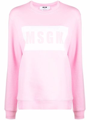 MSGM sweat à logo imprimé - Rose