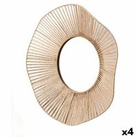 Wandspiegel Gift Decor Natuurlijk Golven 59 x 11 x 59 cm (4 Stuks)