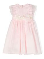 La Stupenderia robe en soie à fleurs appliquées - Rose