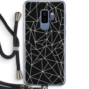 Geometrische lijnen wit: Samsung Galaxy S9 Plus Transparant Hoesje met koord