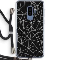Geometrische lijnen wit: Samsung Galaxy S9 Plus Transparant Hoesje met koord