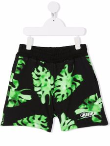 MSGM Kids short à imprimé feuillage - Noir