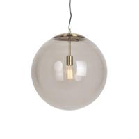 QAZQA +Moderne hanglamp messing met smoke glas 50 cm - Ball - thumbnail