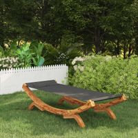 Loungebed 100x188,5x44 cm massief gebogen hout antracietkleurig