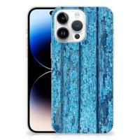 iPhone 14 Pro Max | Bumper Hoesje | Wood Blue