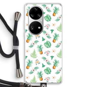 Ananas bladeren: Huawei P50 Pro Transparant Hoesje met koord