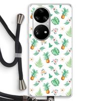 Ananas bladeren: Huawei P50 Pro Transparant Hoesje met koord