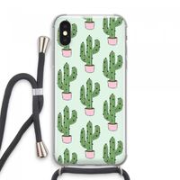 Cactus Lover: iPhone XS Max Transparant Hoesje met koord