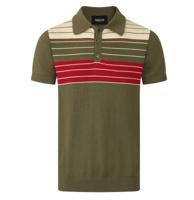 Collectif Pablo Sutton Knitted Polo Shirt Olive-S