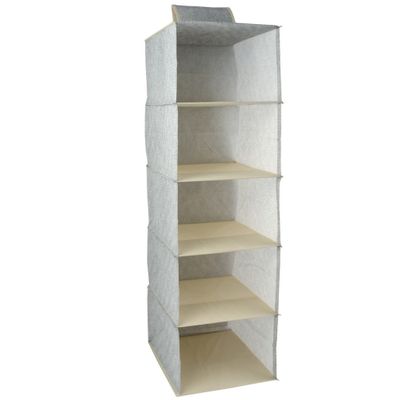 Kast organizer - hangend - 5 vakken - 28 x 28 x 95 cm - grijs