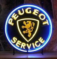 Peugeot Service Neon Met Achterplaat 65 x 65 cm - thumbnail