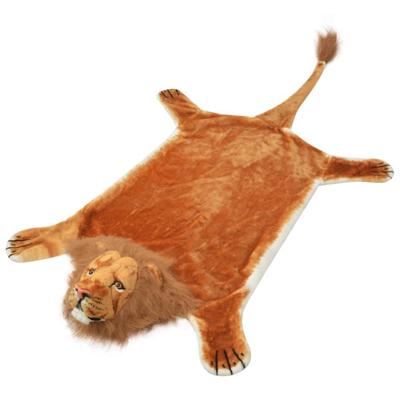 Leeuwenvloerkleed pluche 205 cm bruin