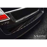 Zwart RVS Bumper beschermer passend voor Volvo V70 Facelift 2013-2016 'Ribs' AV245301