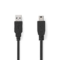 USB-Kabel | USB 2.0 | USB-A Male | USB Mini-B 5-Pins Male | 480 Mbps | Vernikkeld | 5.00 m | Rond | - thumbnail