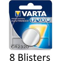 8 stuks (8 blisters a 1 st) Varta CR2320 knoopcelbatterij - thumbnail