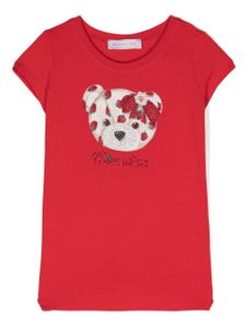 Monnalisa t-shirt Teddy Bear strassé - Rouge