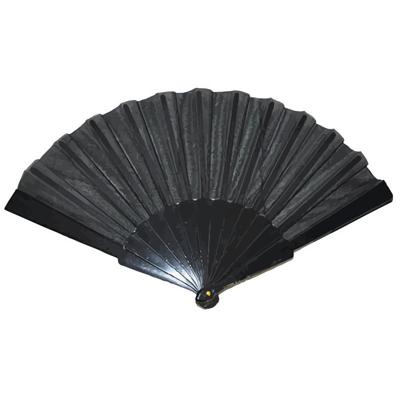 Handwaaier/spaanse waaier - zwart - polyester - Verkoeling in de zomer - 41 x 22 cm