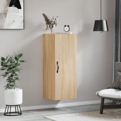 Wandkast 34,5x34x90 cm bewerkt hout sonoma eikenkleurig
