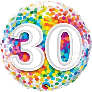Rainbow Confetti folieballon 30