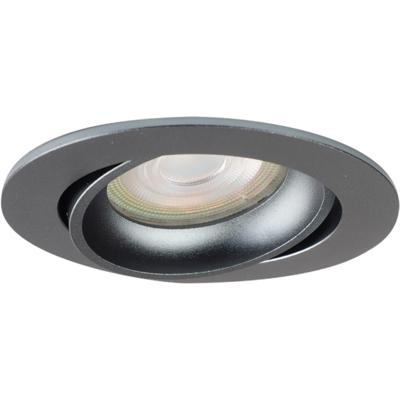 Spot Armatuur GU10 - Pragmi Apex Pro - GU10 Inbouwspot - Rond - Gunmetal - Aluminium - Kantelbaar - Ø82mm