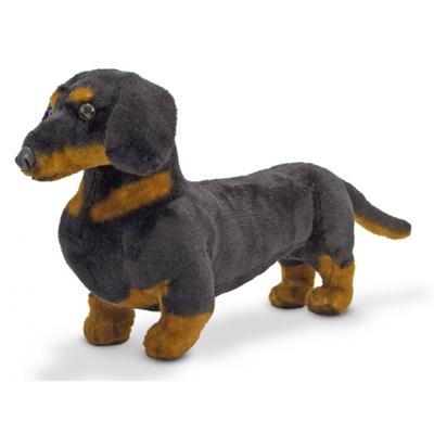 Pluche grote hond knuffel Teckel - 40 cm - zwart/bruin - speelgoed honden