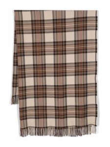 ETRO check-print virgin wool scarf - Tons neutres