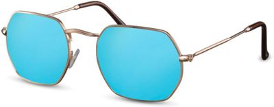 CWI zonnebril unisex rechthoekig goud/blauw (CWI2159)