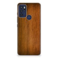 Motorola Moto G60s Bumper Hoesje Donker Hout