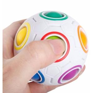 Magische puzzel bal - regenboog - 7 cm - anti stress bal - speelgoed - denkspel